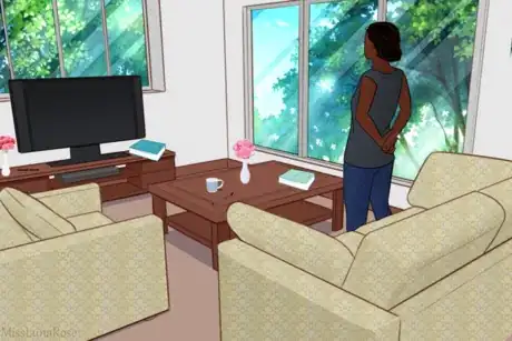 Girl Stands in Living Room.png