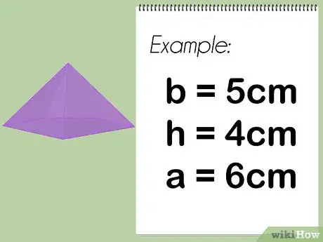 Step 1 看看如何应用公式：SA = (5/2 * b * h) + (5/2 * a * b)