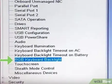 Step 4 选择RGB键盘背光灯。