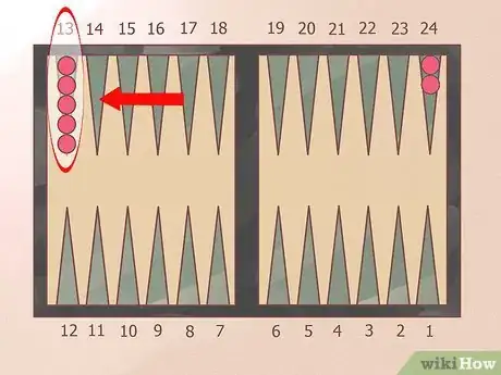 Step 4 5颗棋子放到13号三角形。