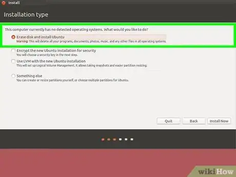 Step 9 选中“清除磁盘并安装Ubuntu”勾选框。