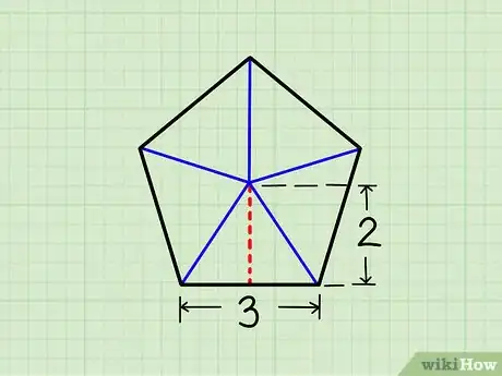 Step 2 将五边形分割成五个三角形。