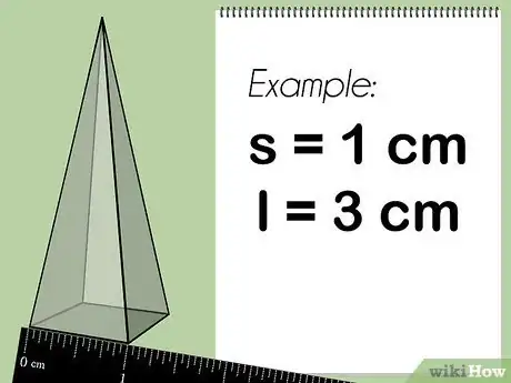 Step 2 测量斜高和底面边长。