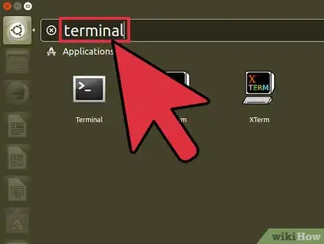 Step 2 输入terminal（终端）来搜索程序。