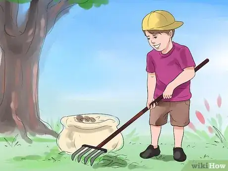 Step 7 帮邻居清扫落叶。
