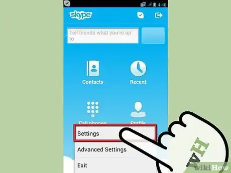 Step 2 选择“设置（Settings）”，然后轻触“允许视频通话（Enable video calling）”选择该多项框。