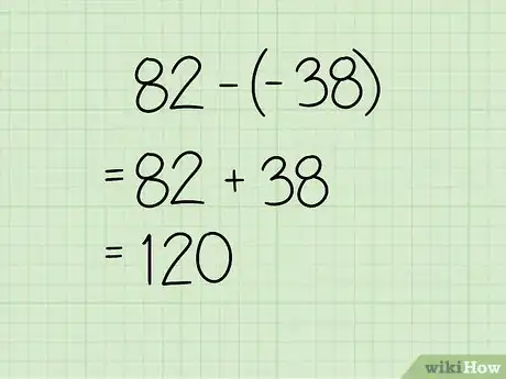 Step 5 用步骤3的最终结果减去步骤4的最终结果，如下图所示：82-（-38）=120