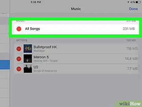 Step 2 删掉iPad上所有的音乐。