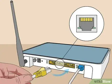 Step 6 将以太网电缆连接到调制解调器上的“以太网”端口。