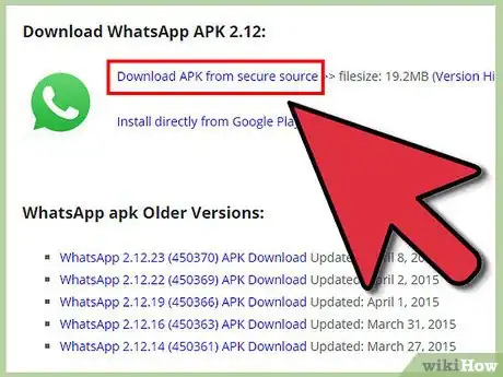 Step 4 或者，你可以使用APK文件来安装WhatsApp。