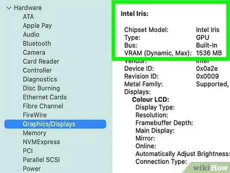 Step 7 Look for your graphics card's name. It will appear at the top of the right-hand pane.