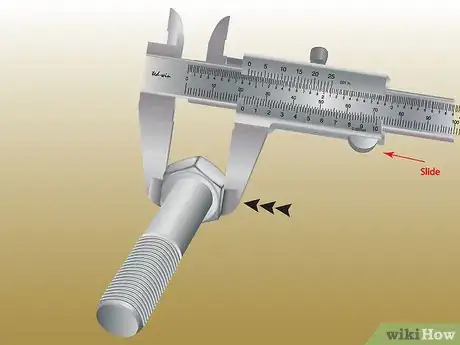 Step 3 移动游标，让两个量爪紧紧夹住被测量物体。