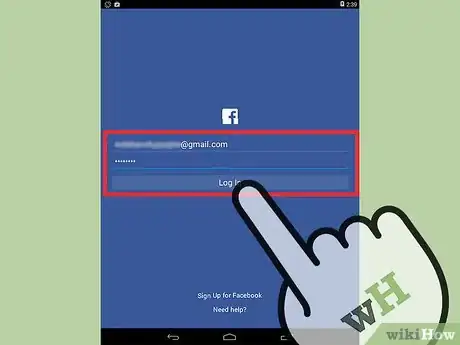 Step 2 登录Facebook应用程序。