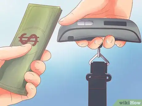 Step 1 先买一个手提秤，然后就可以非常方便地给行李称重了。