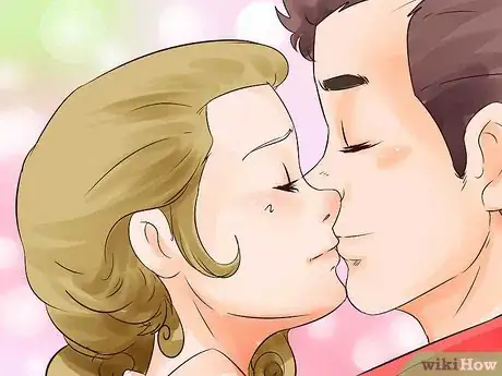 Step 3 快接吻前，闭上眼睛。