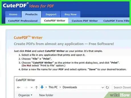 Step 1 访问“CutePDF Writer”网站。