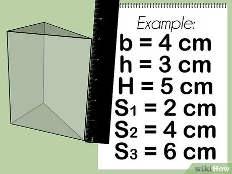 Step 2 测量底边、两条高和三条边的长度。