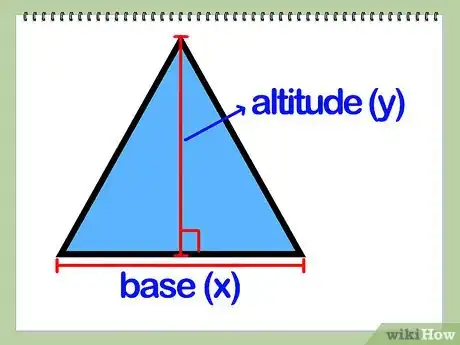 Step 1 求三角形的底边长(x)和对应的高(y)。