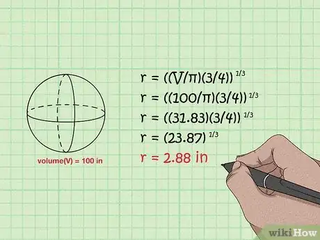 Step 3 知道球体体积的情况下计算半径。