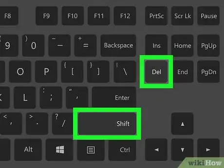 Step 4 按⇧ Shift+Delete（Windows）或Fn+⇧ Shift+Del（Mac）。