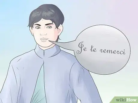 Step 1 "Je te remercie."翻译为“我谢谢你”。