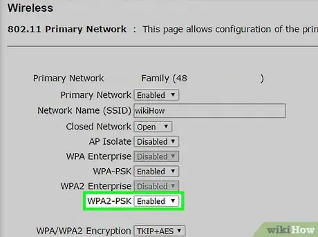 Step 8 选择WPA2-Personal作为身份验证或安全选项。