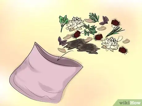 Step 1 制作香囊或枕头，塞满百花香。