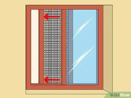 Step 3 用纱网盖着门窗。