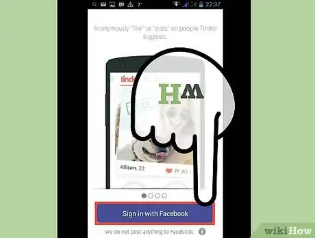 Step 9 使用Facebook账户来登录Tinder。