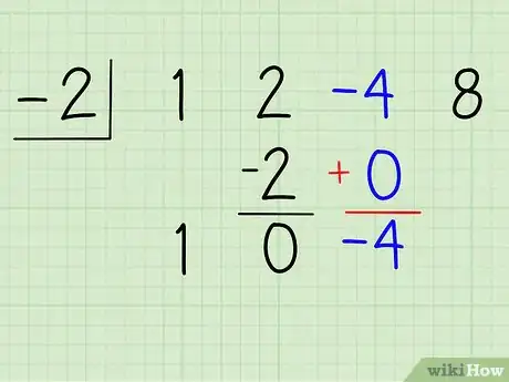 Step 9 把积和第三个系数加起来，在积下方写下结果。