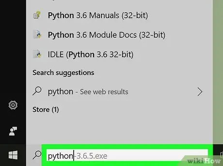 Step 2 在搜索栏中输入python。