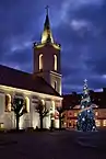 Saint Barbara church at night