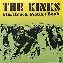 A photograph on the Kinks standing in long grass, re-coloured to be green, yellow and black