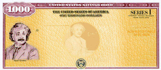 $1,000 Series I US Savings Bond, which features Albert Einstein