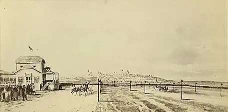 Competitions of troikas at the Simbirsk hippodrome (1863).