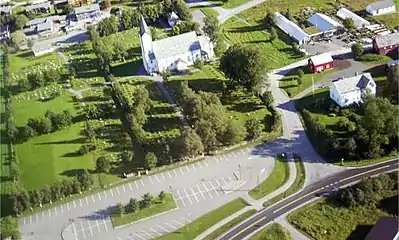 Aerial view of the graveyard