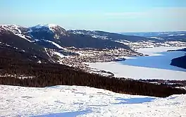 Åresjön and Åre seen from the Mullfell in nearby Duved