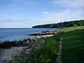 Around the city of Aarhus, the coast has been secured from erosion.