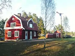 Former Österbymo Train Station. The rail tracks have been demolished.