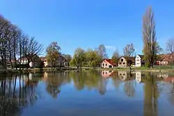 Pond in the centre of Únehle