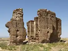 The ruins of the Üçayak Byzantine Church