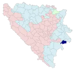 Location of Čajniče within Republika Srpska