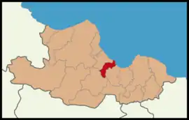 Map showing İlkadım District in Samsun Province