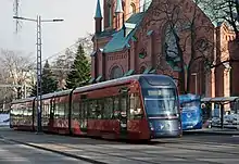 Image 39Škoda Artic light rail train near the cathedral in Tampere, Finland (from Train)