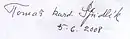 Tomáš Špidlík's signature