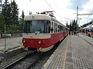 Class 420.95 at Štrbské Pleso railway station, 2020.