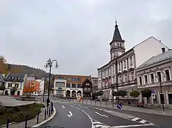 Town square with the town hall