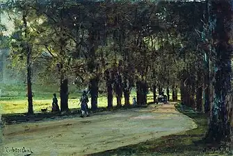 An alley in the park. Liechtenstein. 1889.