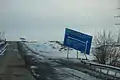 A sign that depicts the important road junction in Debaltseve. The M04 highway connects Izvaryne border crossing with Luhansk and Donetsk cities.