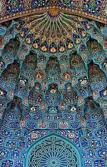 Saint Petersburg Mosque. Maiolica of portal, in the form of Muqarnas.